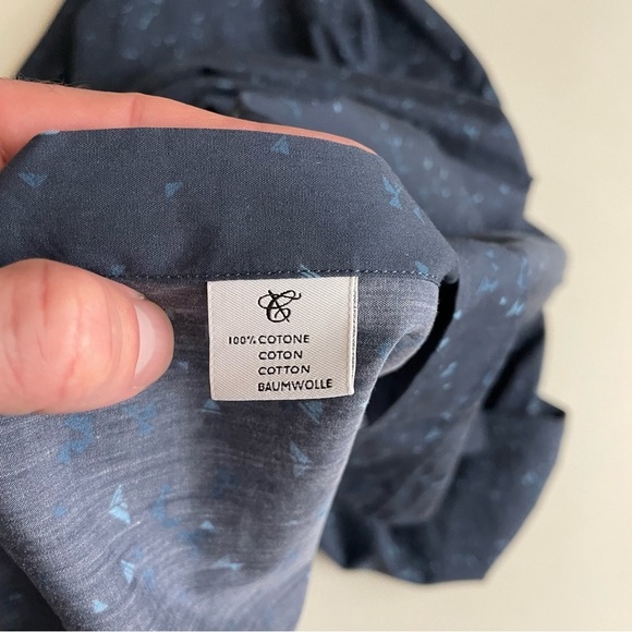 Canali Lightweight Cotton Print Button Down Shirt Blue Men’s Size XL - Picture 7 of 7